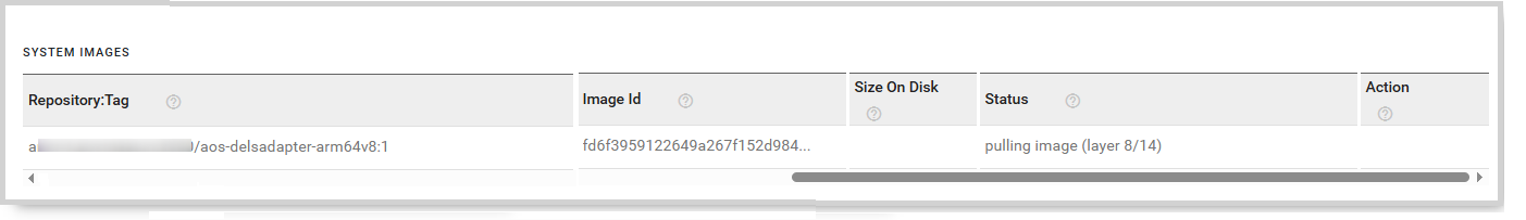 aos-delsadapter status is downloading
