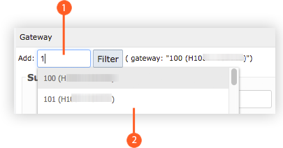 Filtering by Gateway